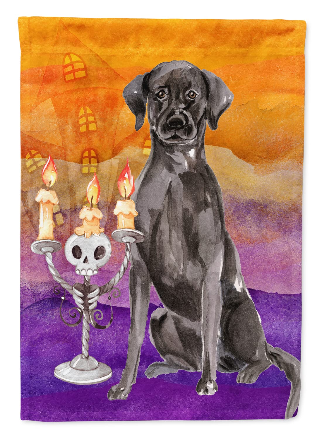 Drapeau Halloween Black Labrador Retriever grand pavillon en toile de jardin multicolore