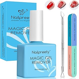 15ml Dissolvant pour vernis à ongles gel,Nail Polish Remover Semi Permanent,Outil De dissolvant De Vernis A Nail,Avec Limes à Ongles et Grattoir à Cuticules,Retrait Facile et Rapide,Bleu