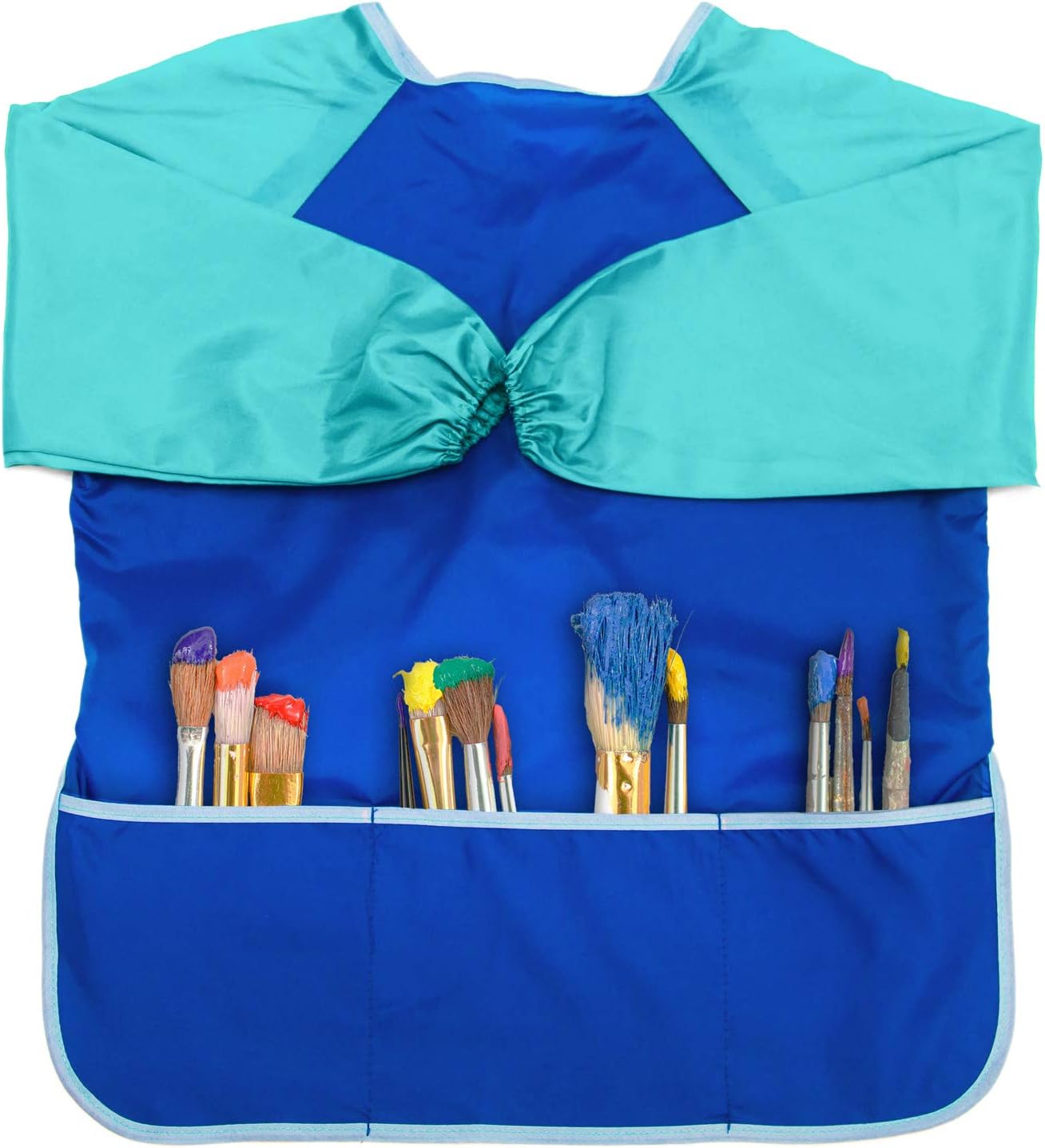 Child Painting Smock, Waterproof Toddler Artist Apron, Best For Kids Arts, Painting, Cooking. Big Pockets For Craft Supplies - Long Sleeves - Washable - Easy To Clean - Great For 2-6 Year Old Children