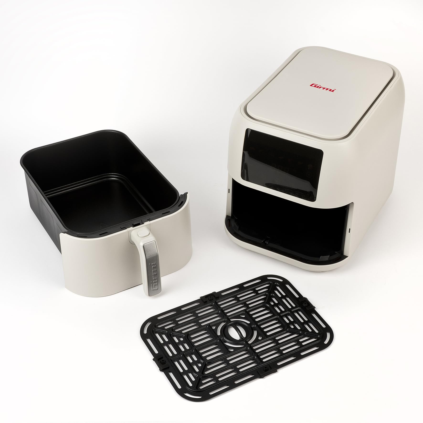 Girmi FG92 Friggitrice ad Aria Ecofrit Deep Capacità XXL 8 Litri, 1700W, BPA/PFOA Safe, Contenitore antiaderente, Display digitale, 7 programmi, Tasto di sicurezza, Ricettario Incluso, Beige Opaco