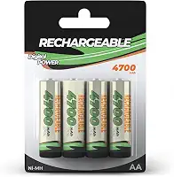 Pilha Recarregável Aa 4700mah 1.2v Kit com 4 Unidades