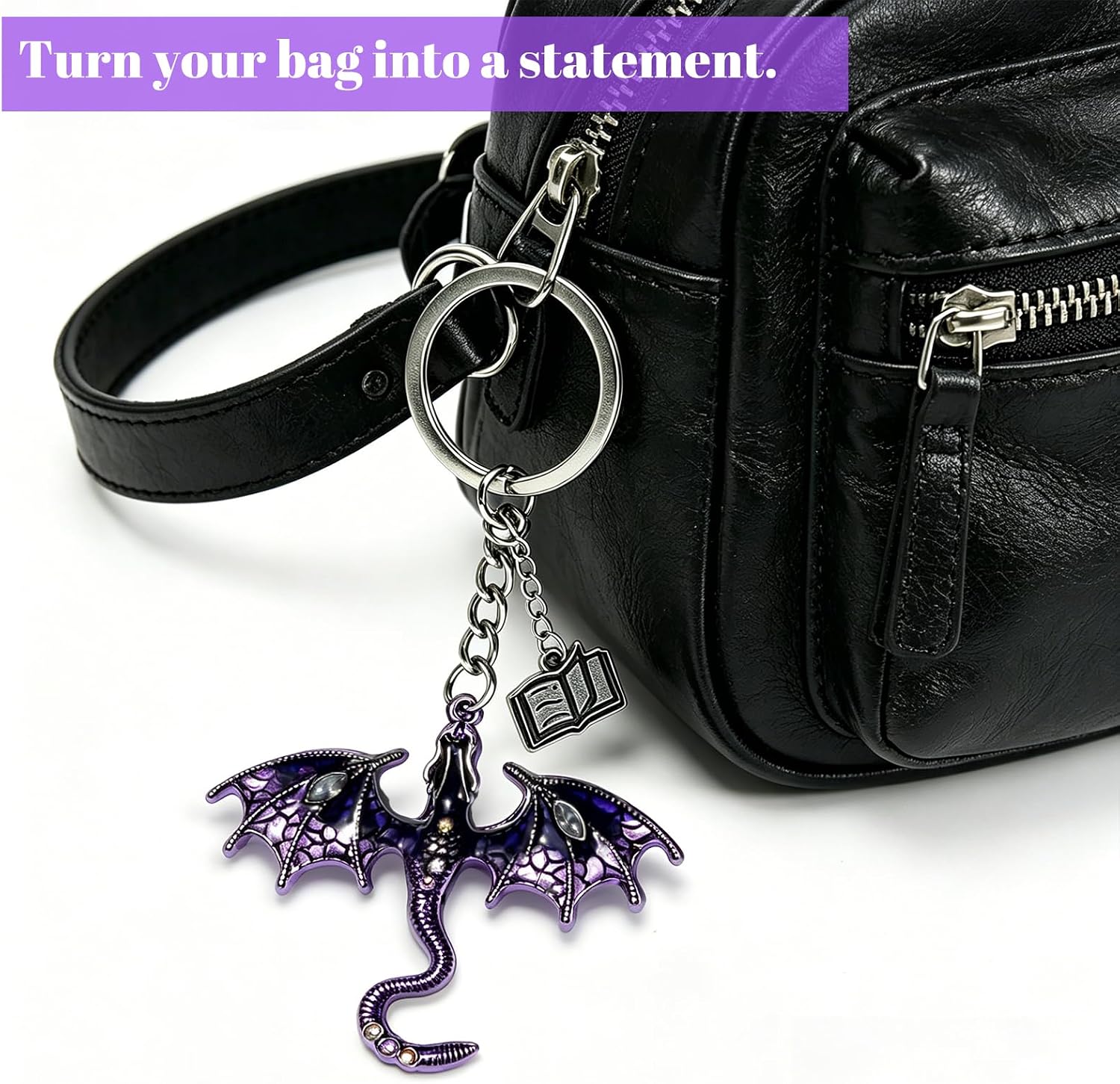 Vintage Dragon Keychain Dragon Bag Charm, Fourth Wing Merch Gift for Women, Men, Girls, Teens