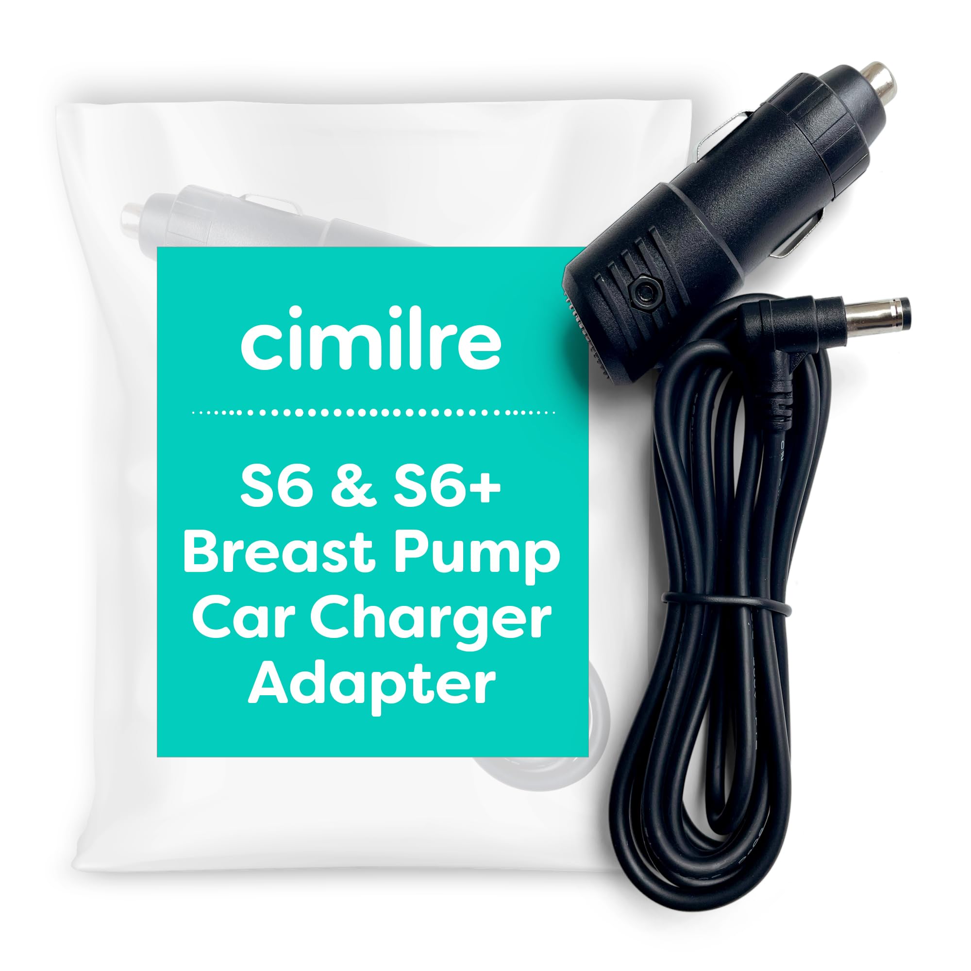 Cimilre S6 Series Car Adapter, Breast Pump Car Charger Adapter for The Cimilre S6 and S6+ On-The-Go Pumping, One 12-Volt Power Adapter
