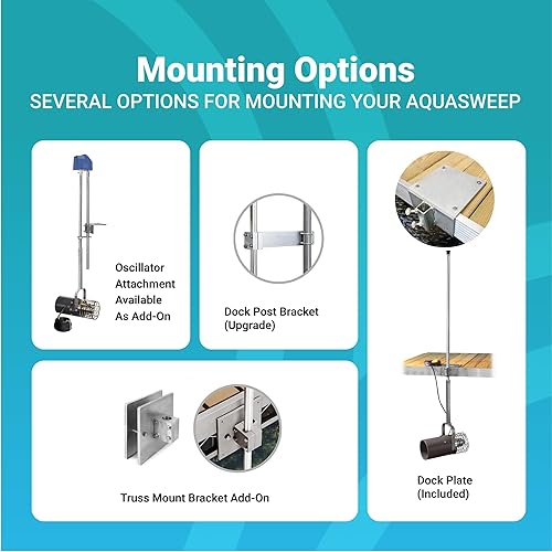 Vista 12 de Scott Aerator 1 Horse Power 230V Muck Blaster - Cable de 150 pies 1 caballo de potencia acuática con soporte de muelle Circulador de agua