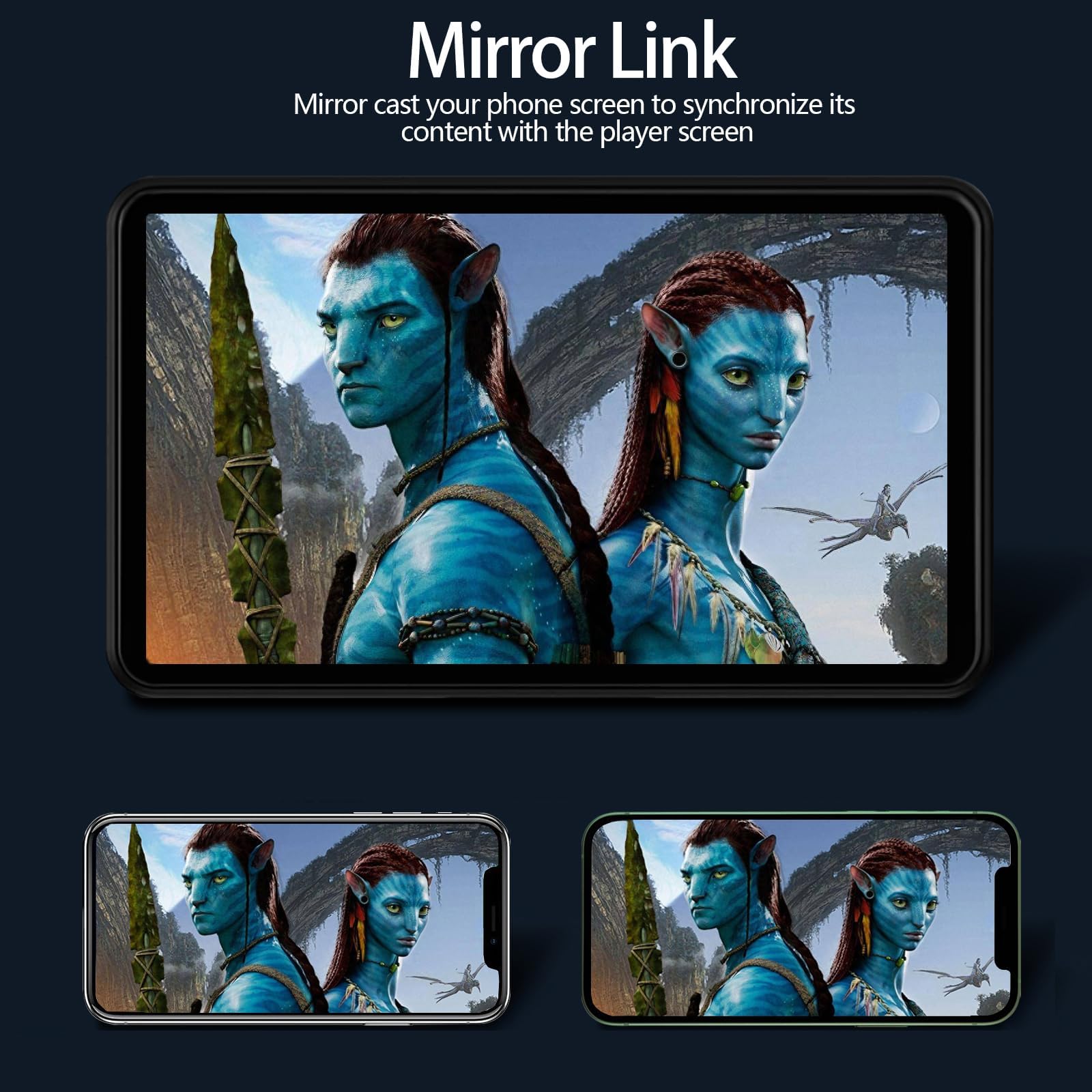 Carplay Wireless Portable Touchscreen Car Stereo Bluetooth Voice Control 7" for Apple Car Play & Android Auto Car Audio HD Screen with 1080p Backup Camera GPS Navigation/Mirror Link Fits All Cars