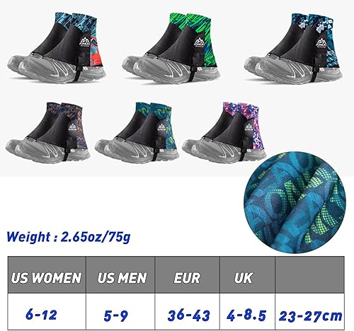 Miniatura 2 de ADABOO Polainas bajas para senderismo, para correr, tobilleras para senderismo, a prueba de arena, cubiertas de tobillo envolventes para zapatos,