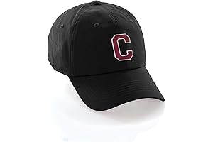 Customized Letter Intial A to Z Black Cap w/ White Red Baseball...