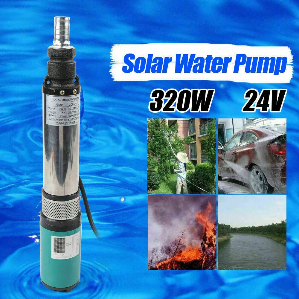 Pompe Submersible Solaire 24V 370W – Débit 1.8m³/h, Hauteur 65m, Hors Réseau