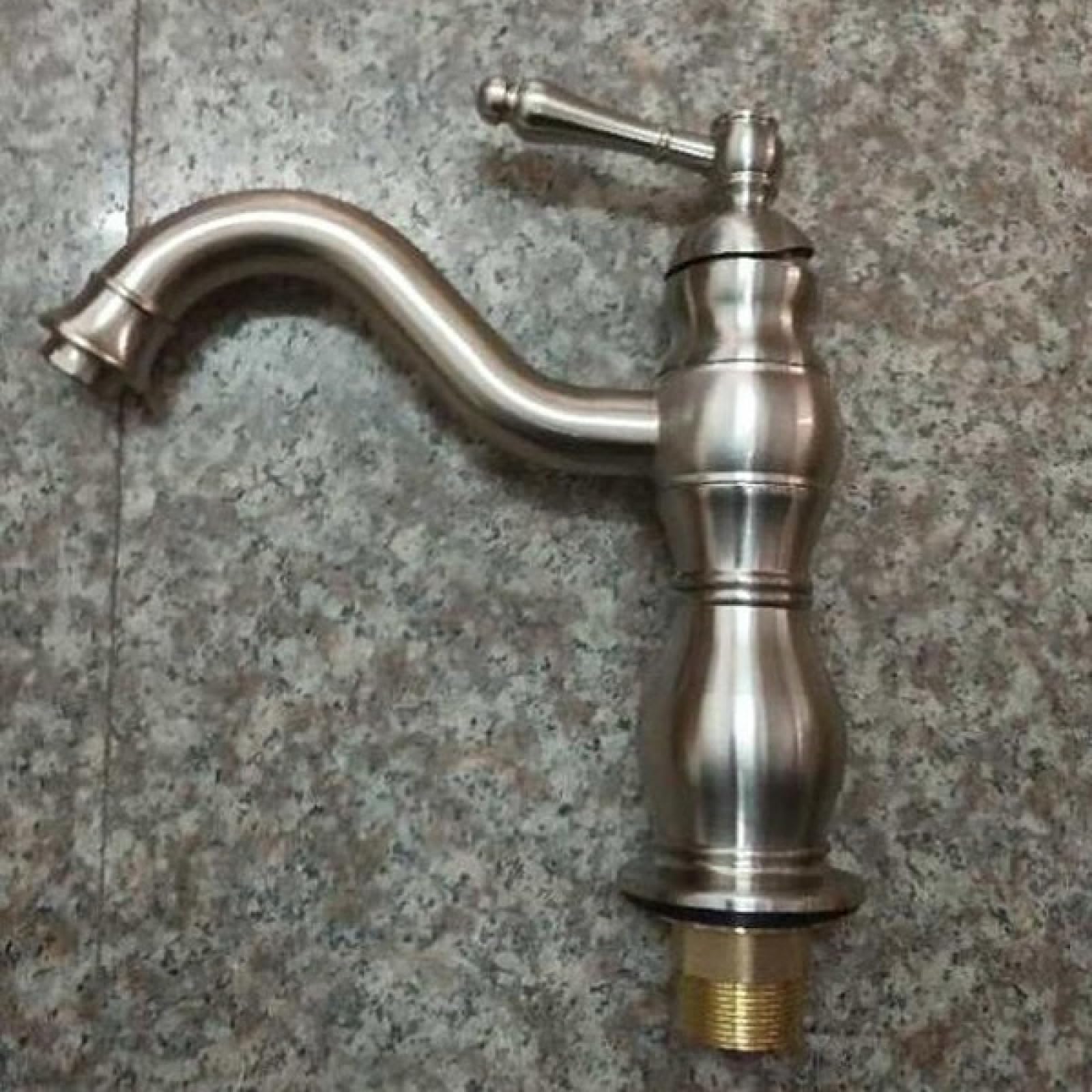 Robinet de lavabo monotrou cuivre antique mitigeur rotatif vintage