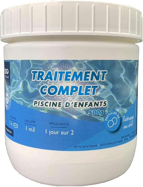 EDG by AQUALUX INTERNATIONAL Traitement Désinfectant Spécial Pataugeoires et Mini Bassins (100 Pastilles 5 g)