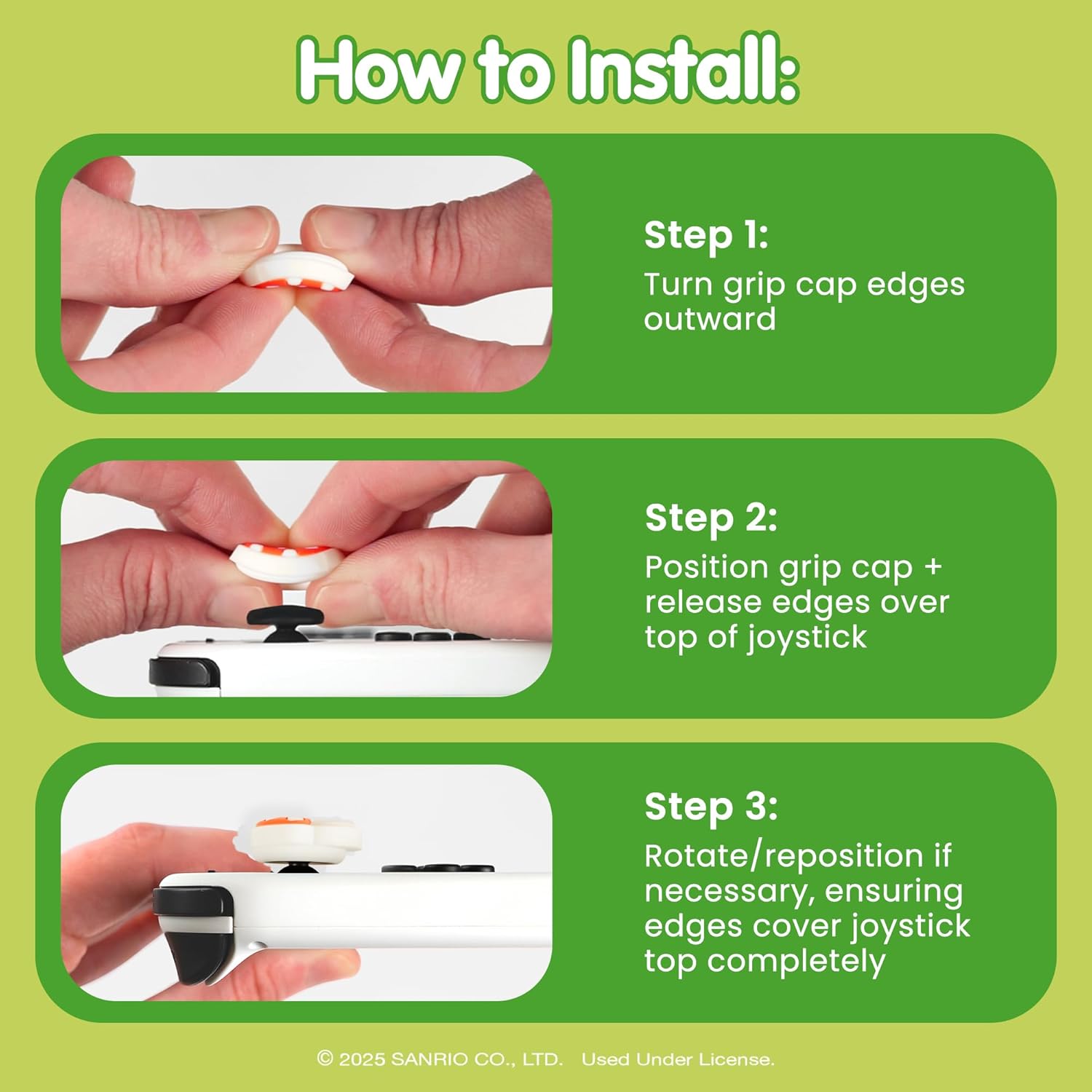 Hamee Hello Kitty and Friends Thumb Grips Compatible with Nintendo Switch 1 OLED/Switch Lite, Character Joystick Grip Cover Caps – Hello Kitty and My Melody (Mushroom)