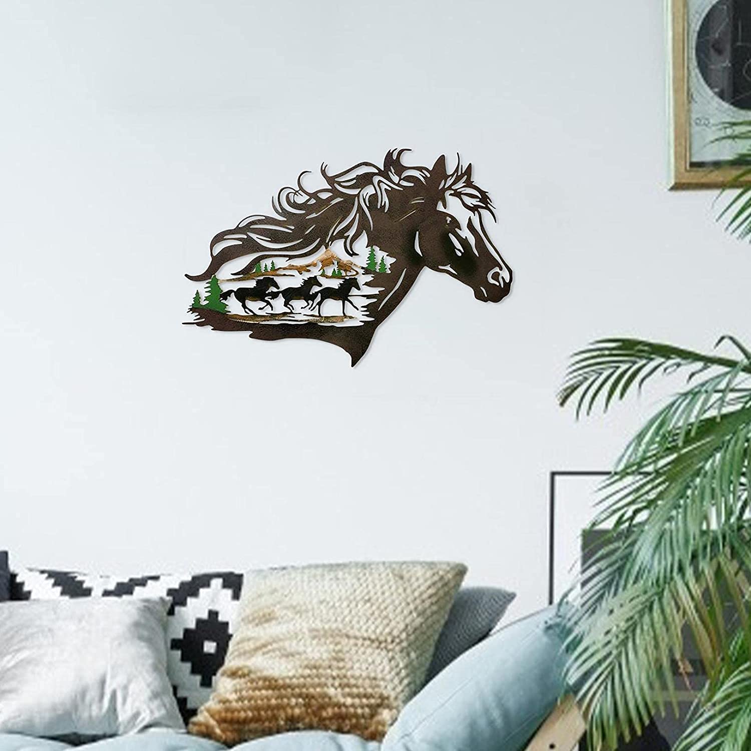 Amazon.co.jp: ハンドメイド 金属 西洋馬の影 メタル 馬の頭 アート 壁
