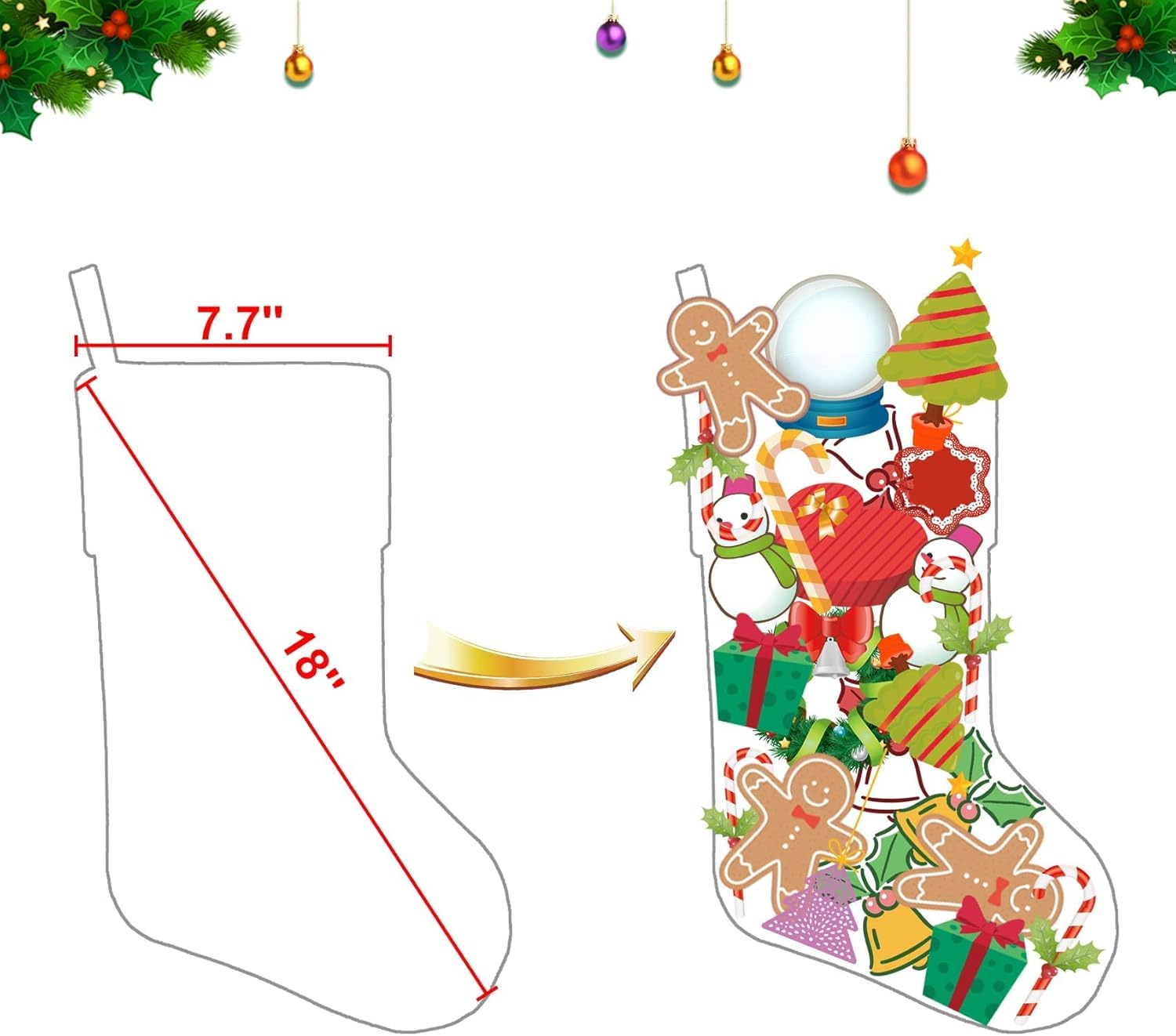 Baby's First Christmas Stocking Personalized Christmas Stocking with Embroidery Name and Birthday Date for Newborns (Pink Baby Unicron)