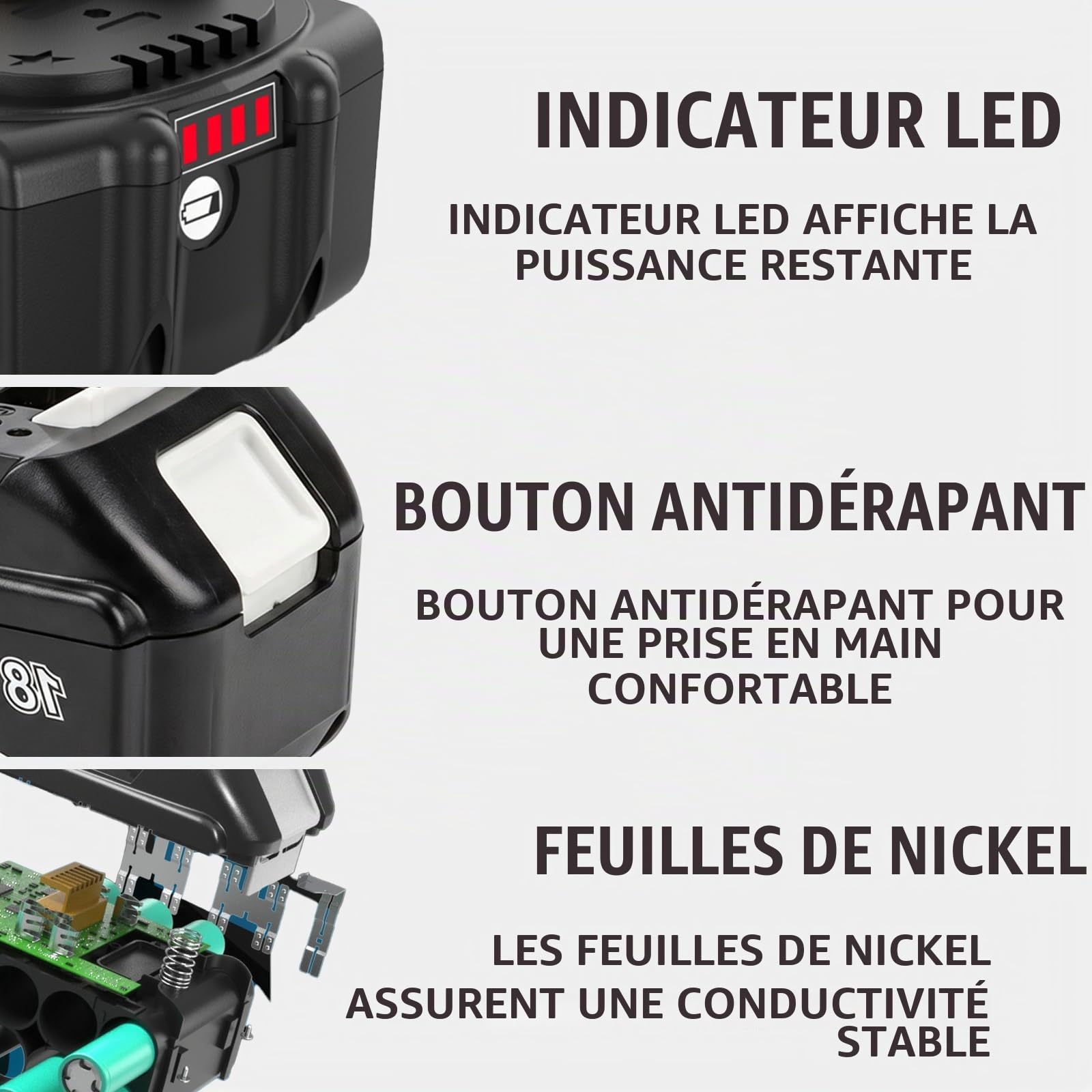 2 x 10000 mAh/10,0 Ah Compatible pour Makita Batteries 18V