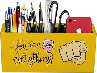 AccuPrints Desk Organizer Pen Holder, Green, Plastic, Multi-Compartment, Cylindrical, 13.5x12.7 cm, Matte Finish, Freestan Price In India