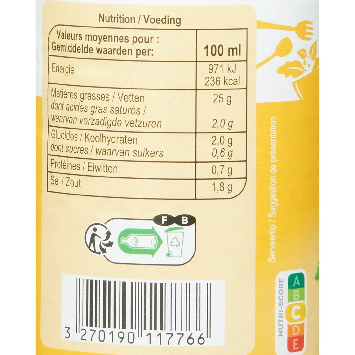Carrefour Classic - Vinaigrette Légère à la Moutarde à l'Ancienne et Moutarde de Dijon - Allégée en Matières Grasses - la bouteille de 50cL - Le Lot De 4
