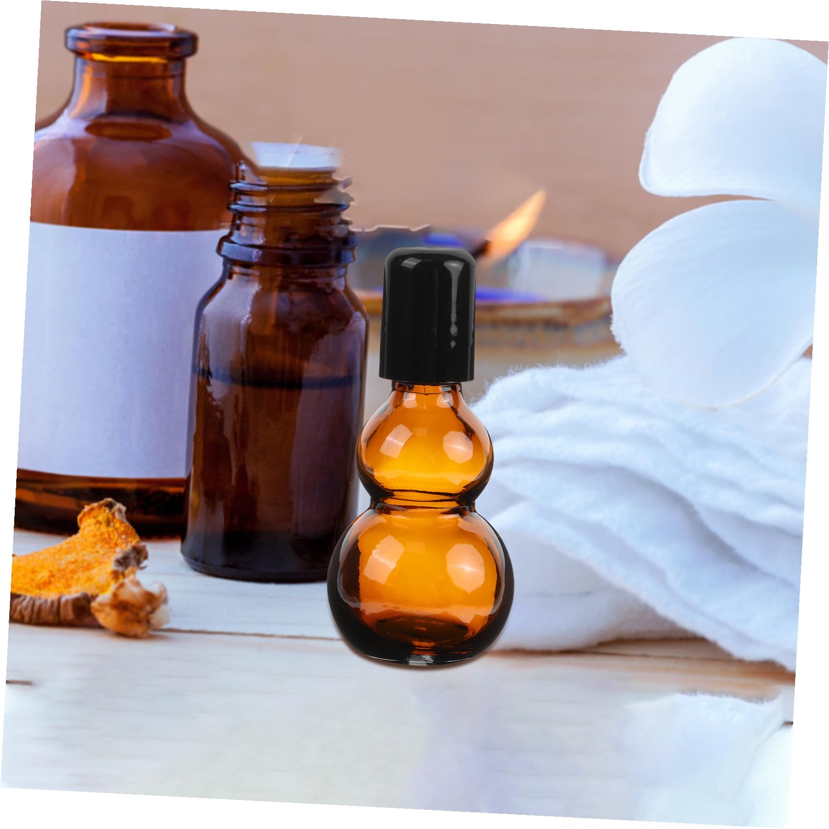 10 Pezzi Bottiglie in Vetro Marrone da 30ml, Flaconi Vuoti Ricaricabili per Oli Essenziali Design Delicato, Leggeri per Casa e Salone di Bellezza