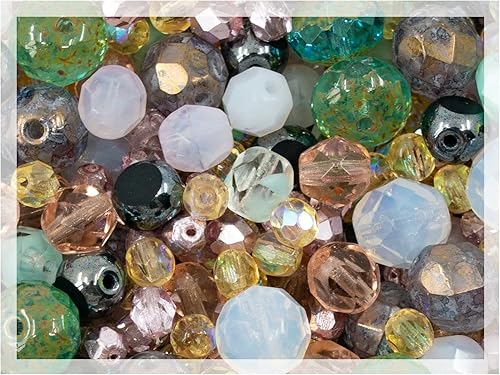 Miniatura 21 de Mezcla de 280 cuentas de cristal checo facetadas redondas de 0.9 oz (25 g) de 0.157 in, tonos dorados