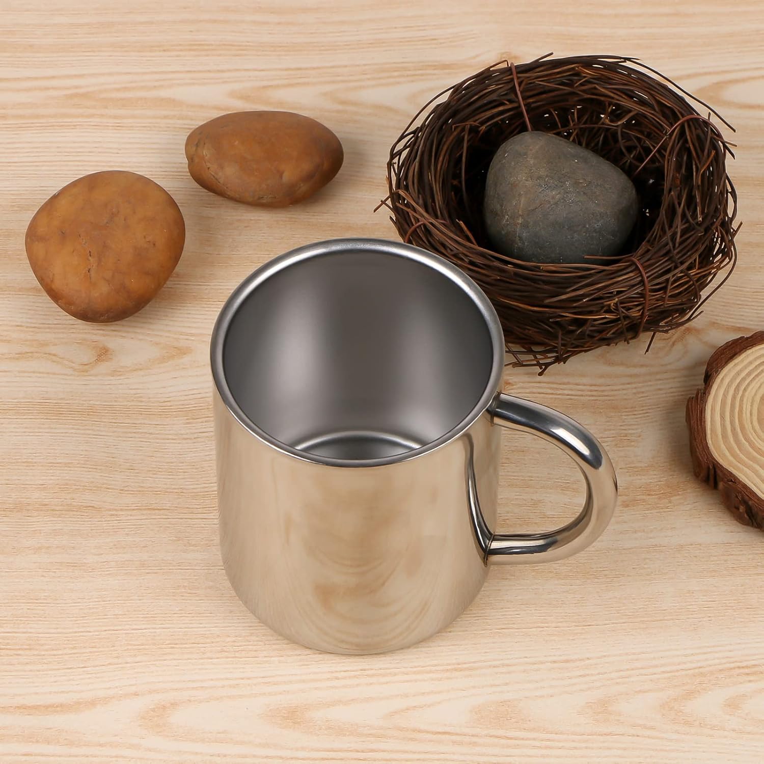 CABAX 7oz / 210ml Mug, Double Walled Coffee Mug with Handle, Stainless Steel Shatterproof Tea Cups for Kids Camping Mugs, Pack of 1 - Image 8