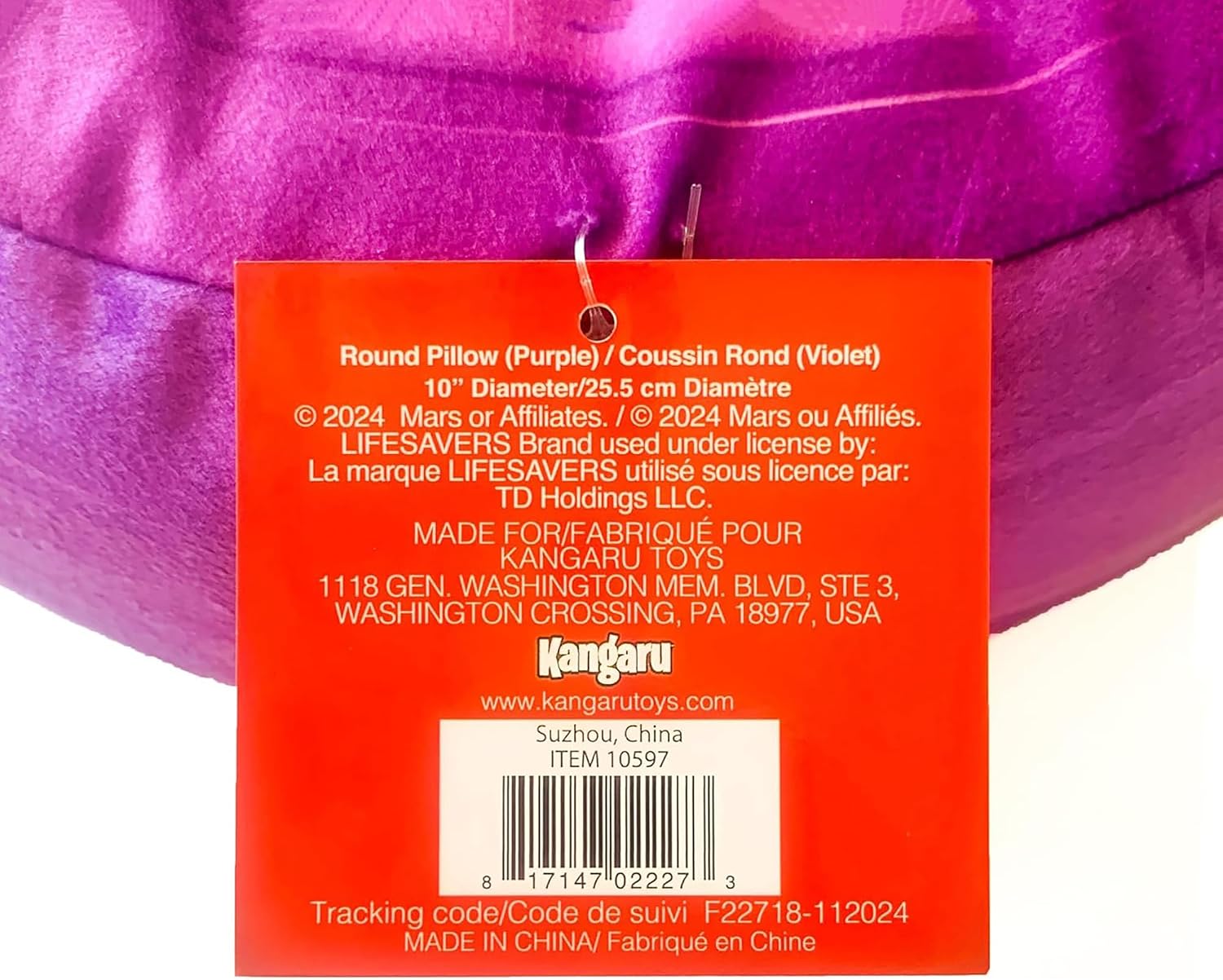Kangaru: Life Savers Candy-Shaped Pillow - Purple - 10" Plush Circle Cushion, Soft & Cozy Round Throw, Fun Novelty Candy Themed Room Décor, Licensed image 5