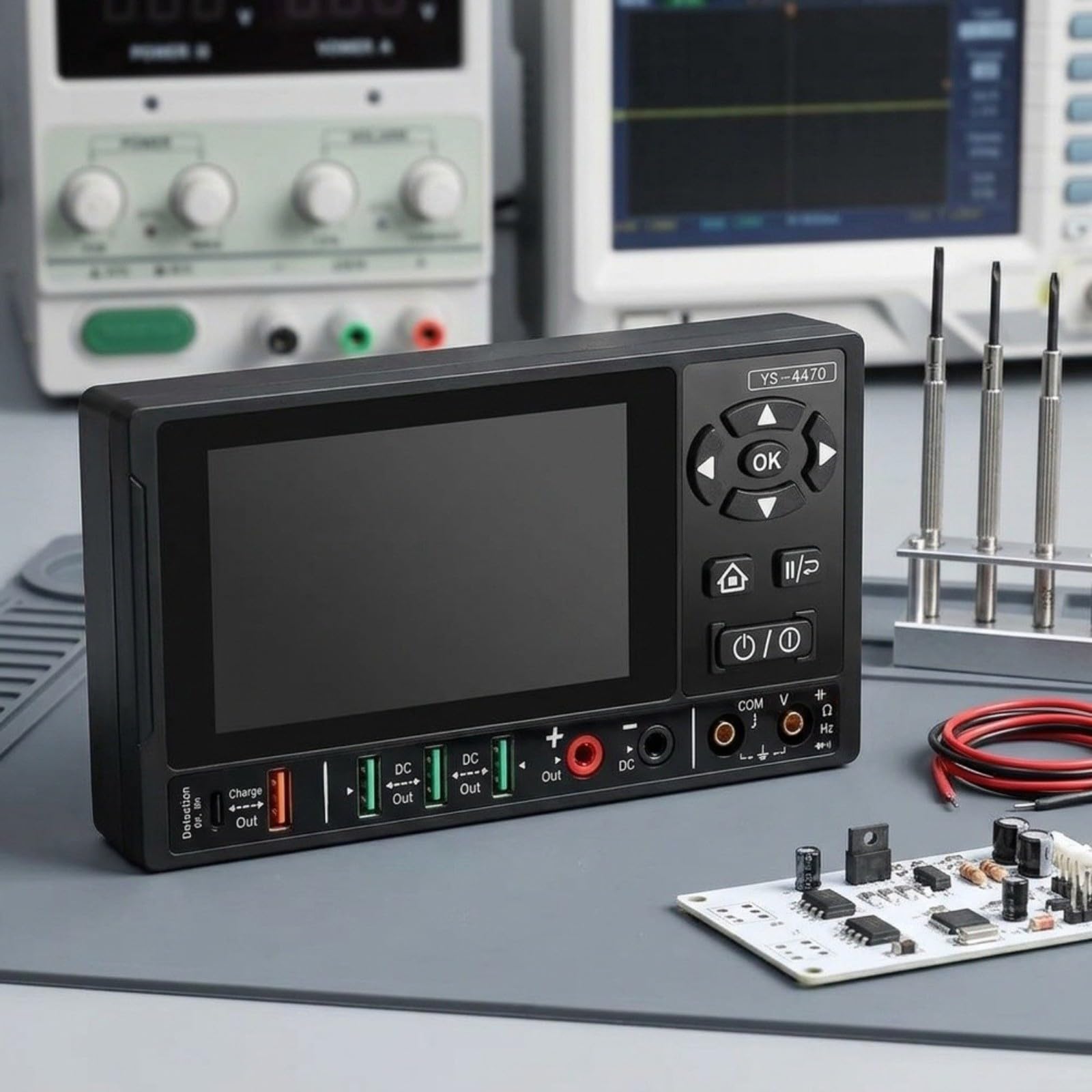 YS-4470 Multimetro digitale con funzione amperometro, True RMS, misurazione della corrente da 10 A, precisione ± 0,5%, retroilluminazione LCD, spegnimento automatico, per riparazione elettronica e