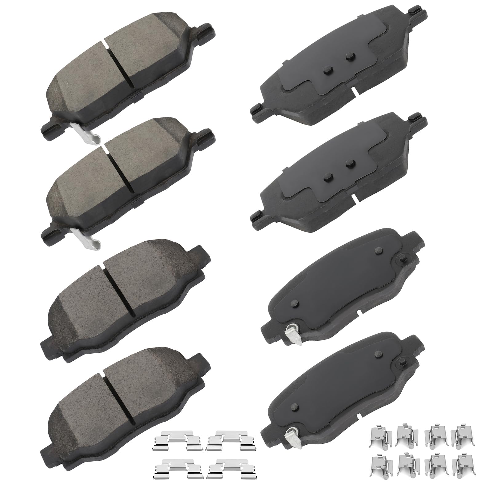 cciyu D1811 D1809 Brake Pads w/Hardware Front Rear Disc Brake Pad Set