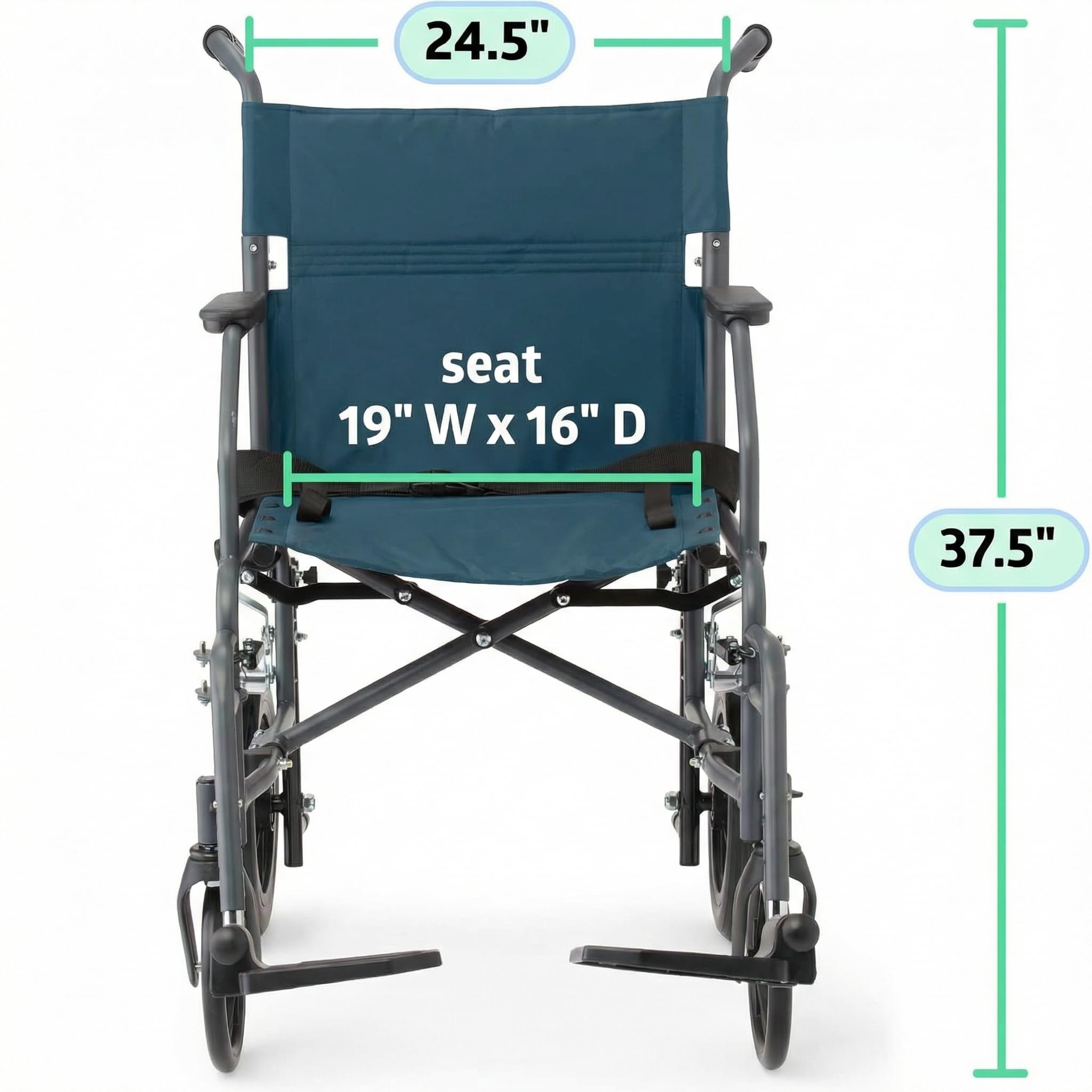 Medline Transport Wheelchair - Antimicrobial & Folding -6 Medline Transport Wheelchair - Antimicrobial & Folding -6