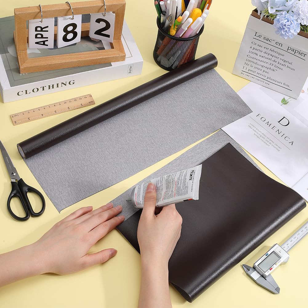 CRASPIRE 31.5 x 16.5 Panno per Libri in Finta Pelle Marrone per Rilegatura di Libri A3-A8 Superficie Liscia in PU Rivestimento Base in Tessuto Non Tessuto Rivestito in Poliuretano Protezione