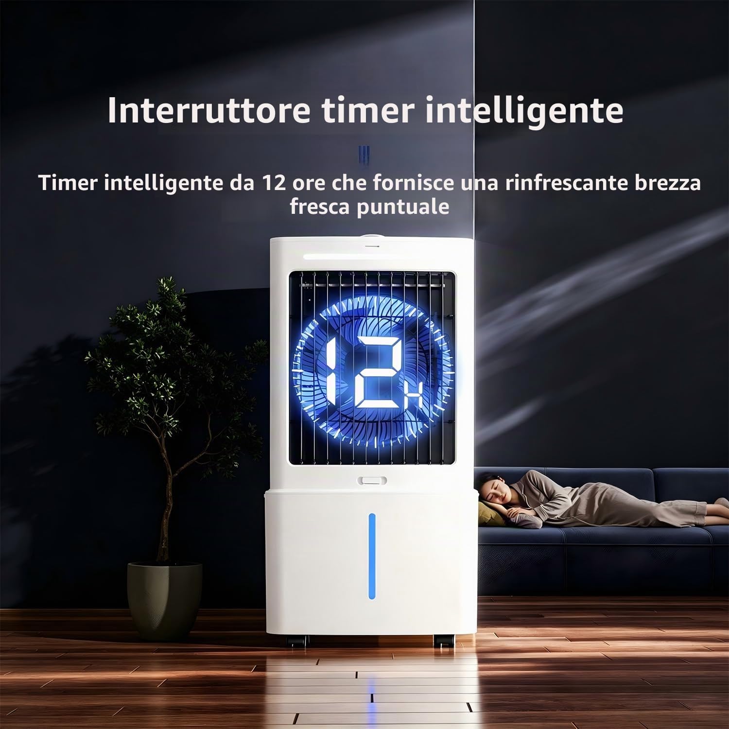 Condizionatore Portatile Senza Tubo 25L Raffrescatore D'Aria | 3 Velocità,Oscillazione 90°,Telecomando, Timer 1-12 Ore,Silenzioso, Silenzioso Per Casa Ufficio