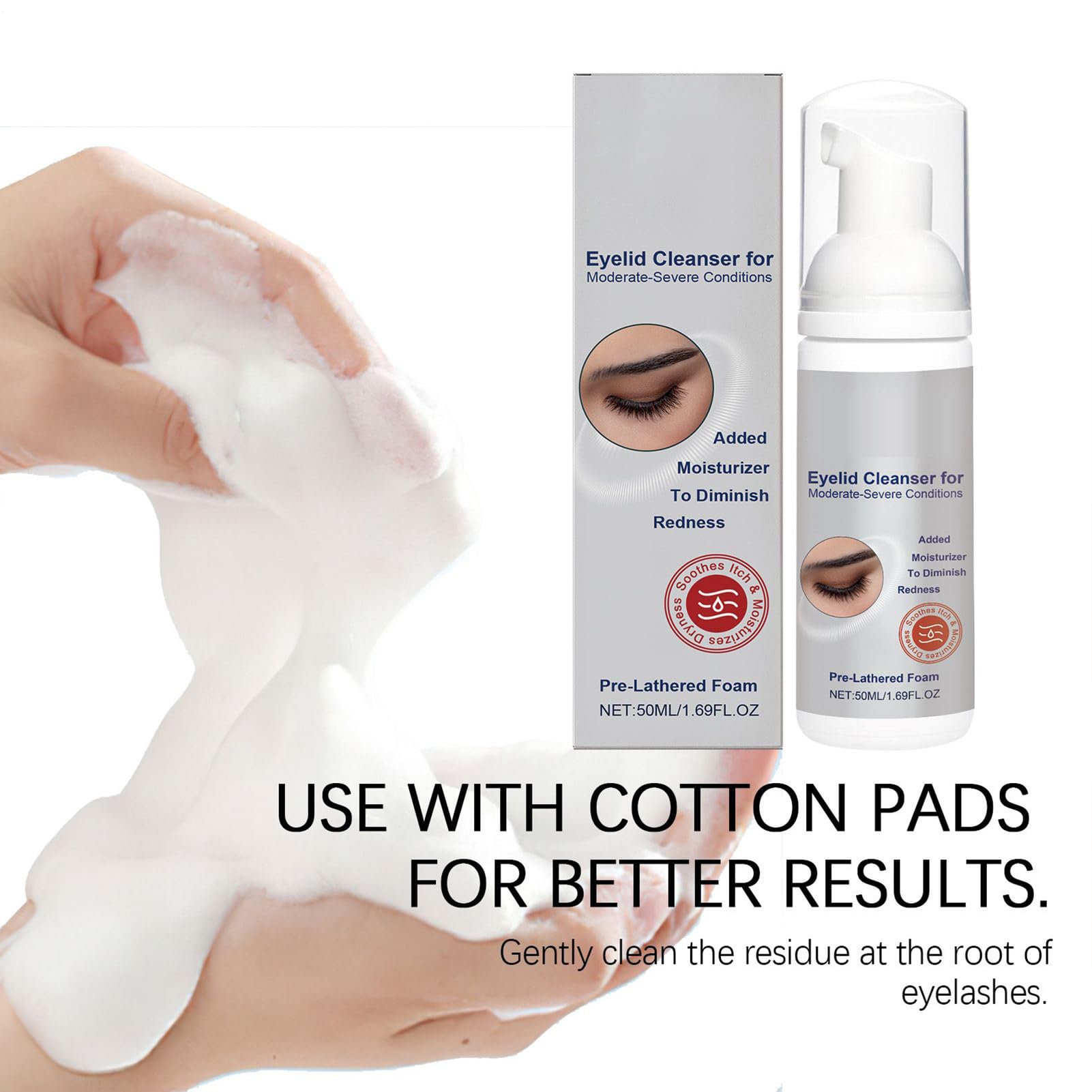 Exfoliante de Párpados | Espuma de Limpieza Profunda para Pestañas 50ml - Lavado Hidratante con Limpieza Profunda, Productos de Limpieza Desmaquillante para Viaje, Salón y Uso Diario