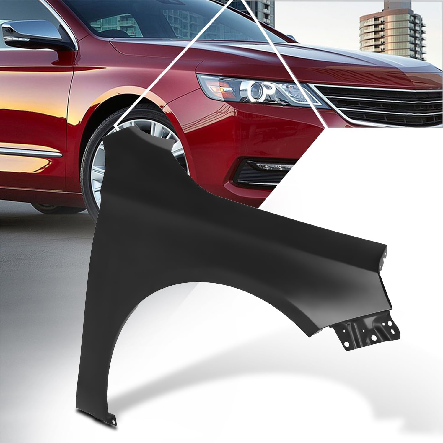 PM PERFORMOTOR Factory Style Front Right Passenger Side Fender Compatible with 2014-2020 Chevrolet Impala, GM1241383, Primered Black