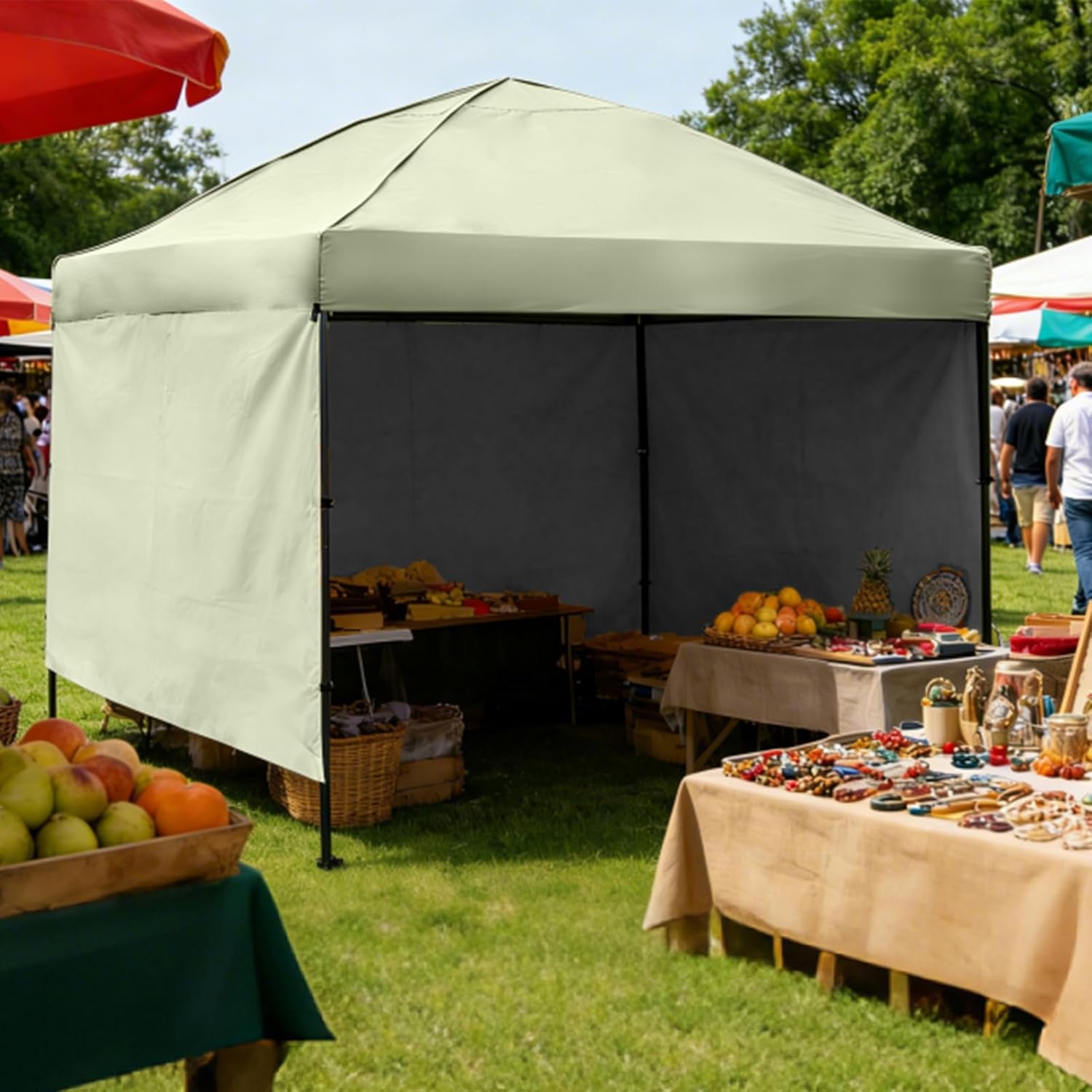 Instant Canopy Tent SideWalls Waterproof Sunwalls for 10x10 Pop Up CanopyTent, 300D Polyester Canopy Walls 3Pack Sidewalls Waterproof and UV Protection(Light Green, 10x10ft 3PCS)