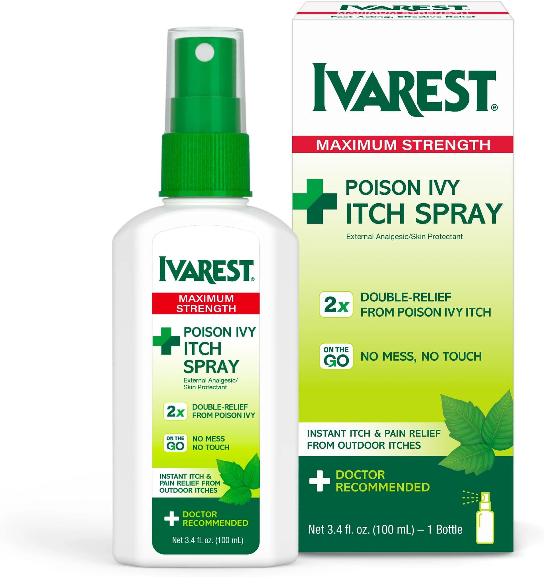 Ivarest Poison Ivy Itch Spray, Maximum Strength Poison Ivy Relief, Treatment, Poison Oak, Poison Sumac, Insect Bite Itch Relief, Fast Itch Relief, 3.4 Fl Oz