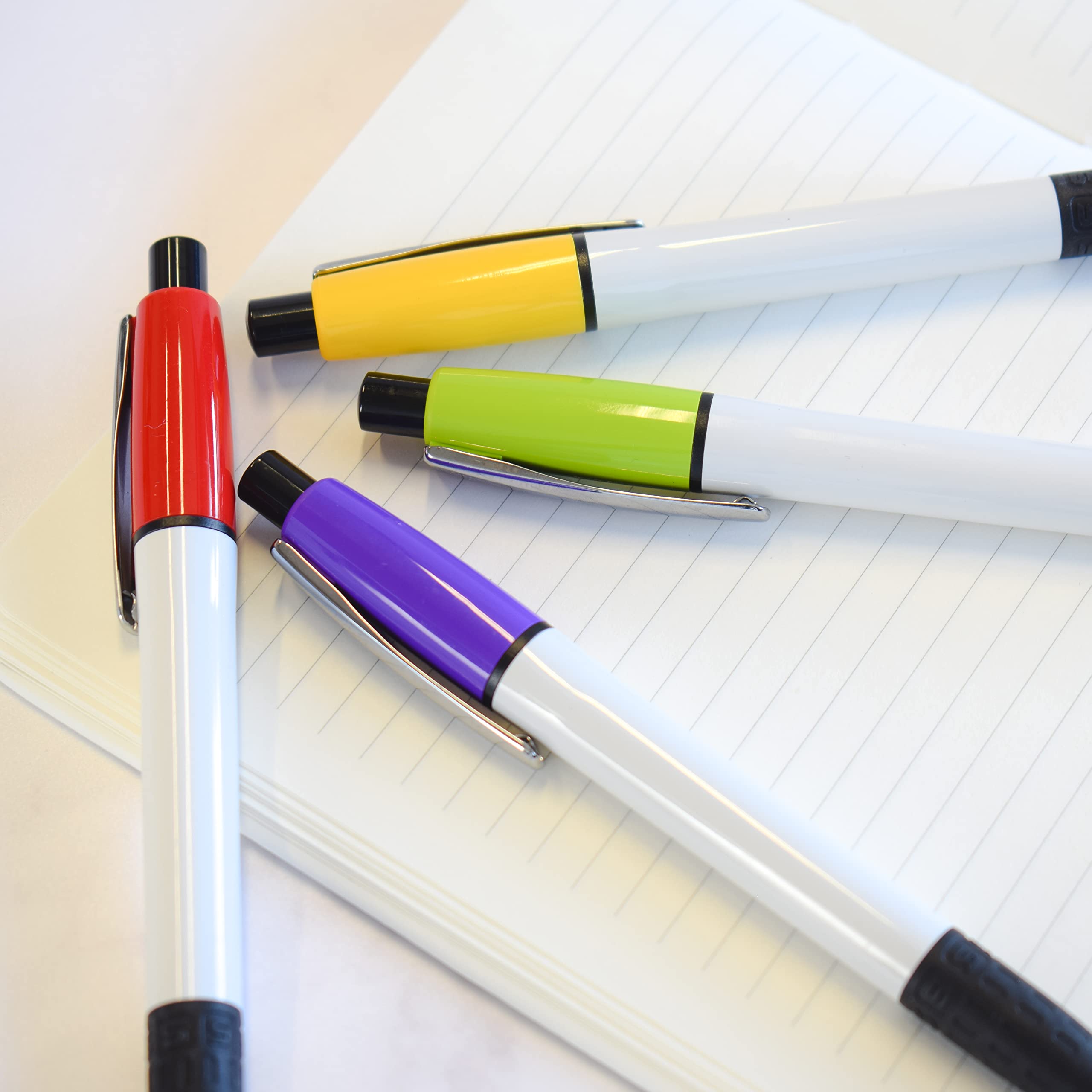 stika.co Semyr Grip Lot de 40 stylos promotionnels à bille en caoutchouc pour bureau, école, événement avec votre texte/logo Rouge