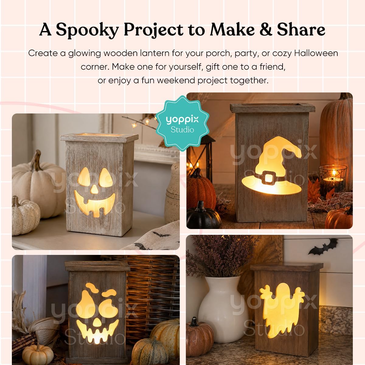 10PCS Halloween Acrylic Router Template Set - 7.8"x5.5" Woodworking Stencils with Halloween Classic Patterns, 5mm Thick Clear Acrylic Templates for DIY Crafts and Holiday Decorations