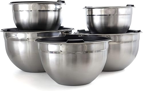 Miniatura 4 de Megachef Juego de 5 cuencos apilables multiusos con tapas