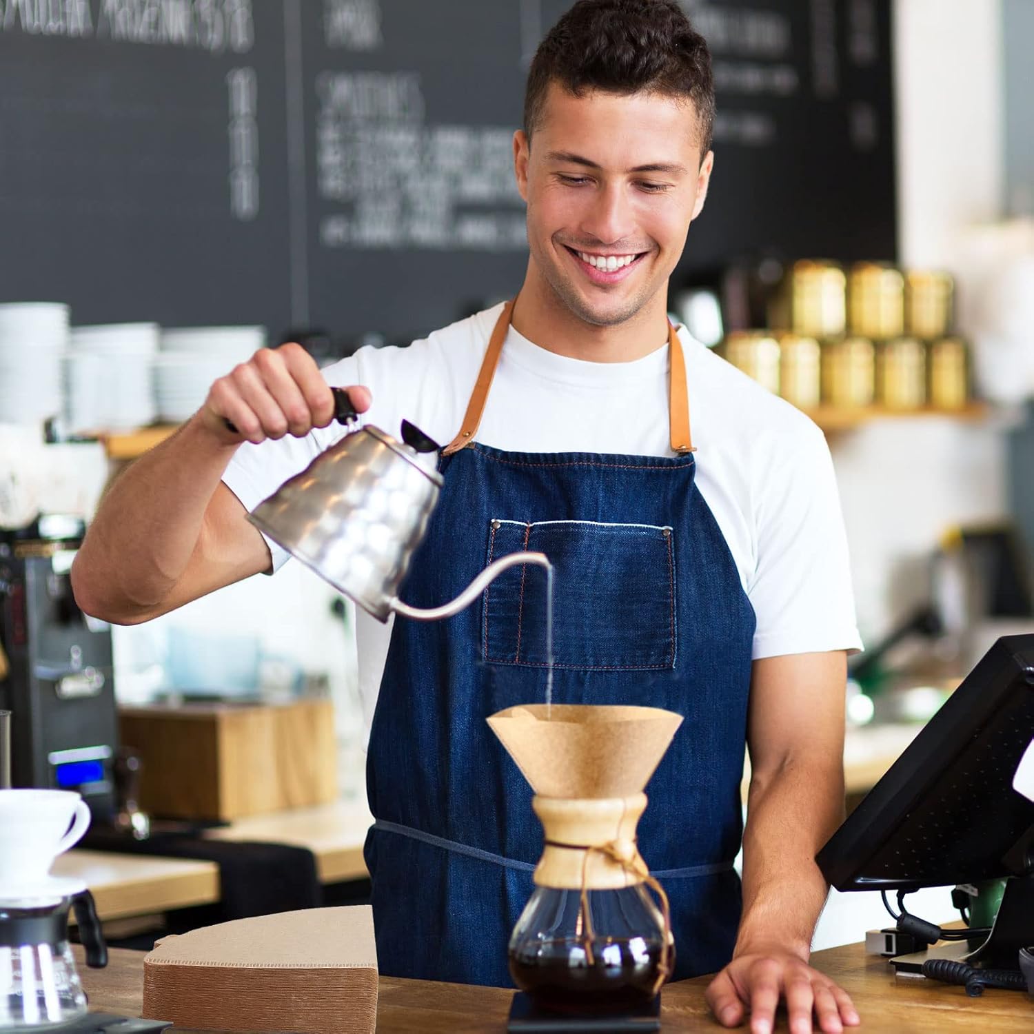 500 Count Coffee Filters Cone Coffee Paper Filters Unbleached Disposable Paper Coffee Filters for Pour Over Coffee Dripper and Coffee Maker (Brown)