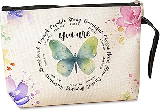 Inspirational Christian Gifts for Women Makeup Bag Religious Gifts Makeup Zipper Pouch Bag Bible Verse Cosmetic Bag Scripture Christmas Birthday Gifts Skincare Bag for Her Soul Sisters Grandmother