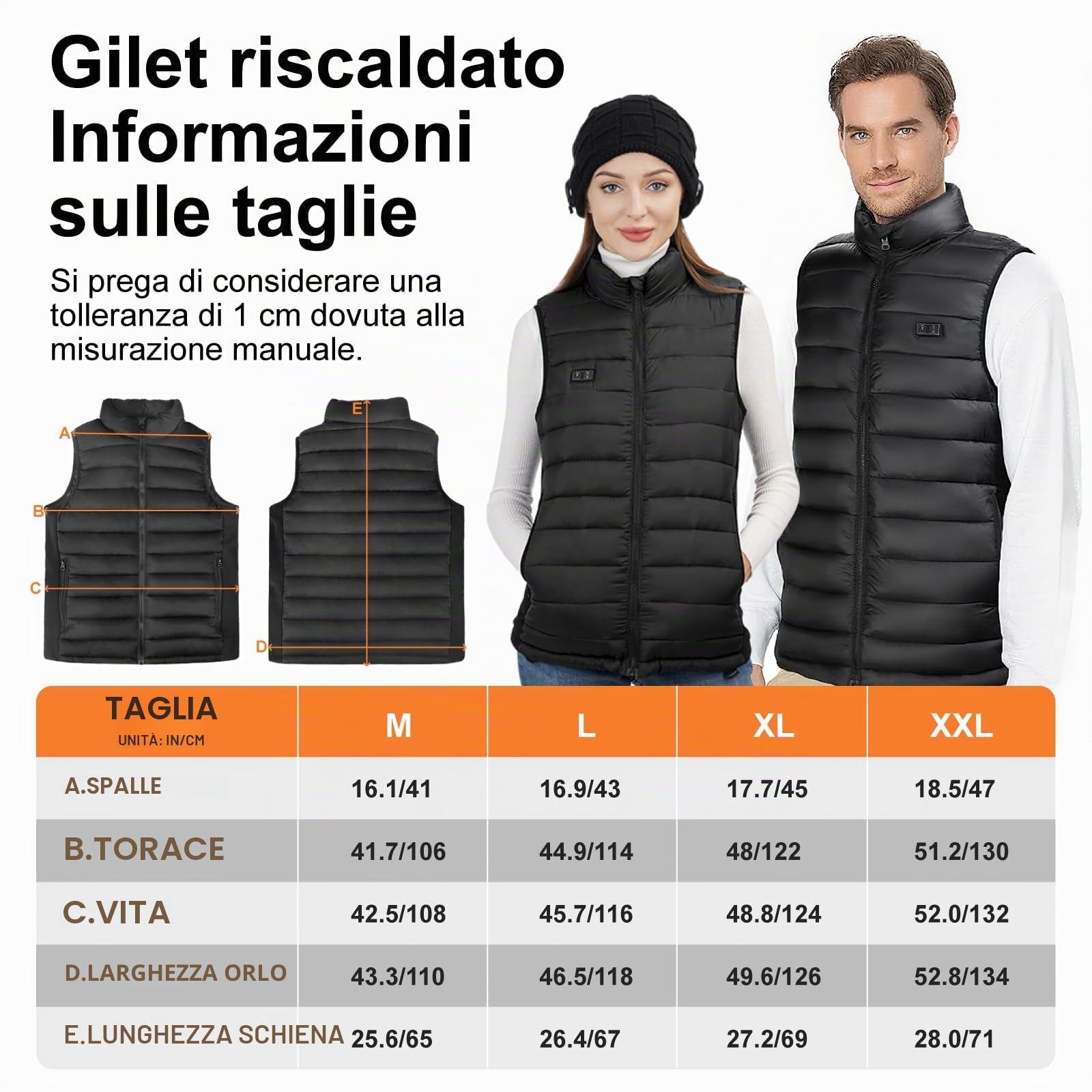 seenlast Gilet Riscaldato Uomo, Giubbotto Riscaldato Uomo con Batteria da 10000 mAh, Elettrico Gilet Riscaldante Leggero con 4 Zone di Riscaldamento, 3 Temperatura Regolabile, Lavabile in Lavatrice