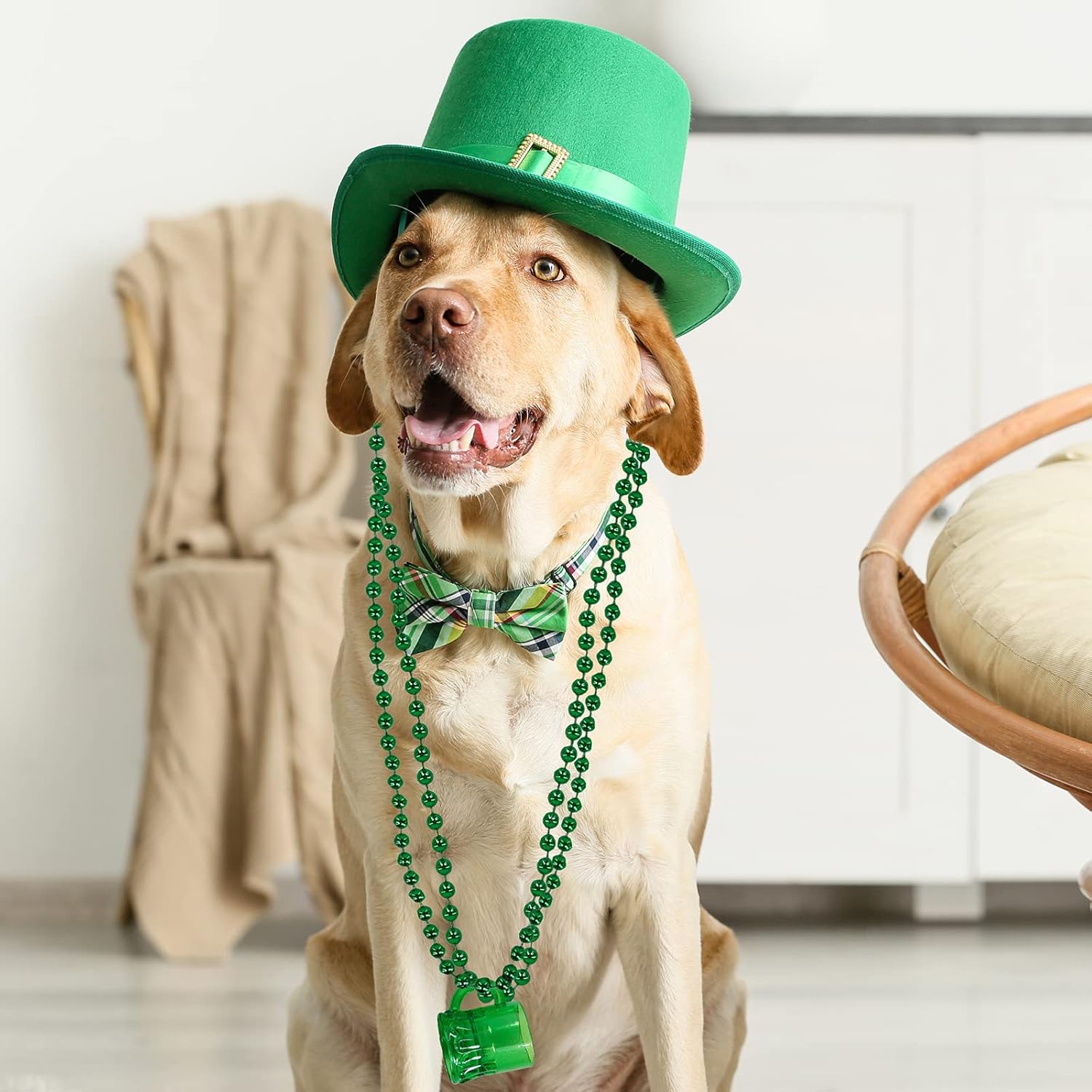 Winlyn Bulk,Novelty Jewelry Assortment Green Shamrock Beads Necklaces Tattoo Party Favor Supplies for St. Patrick's Day Irish Party Accessories Decor