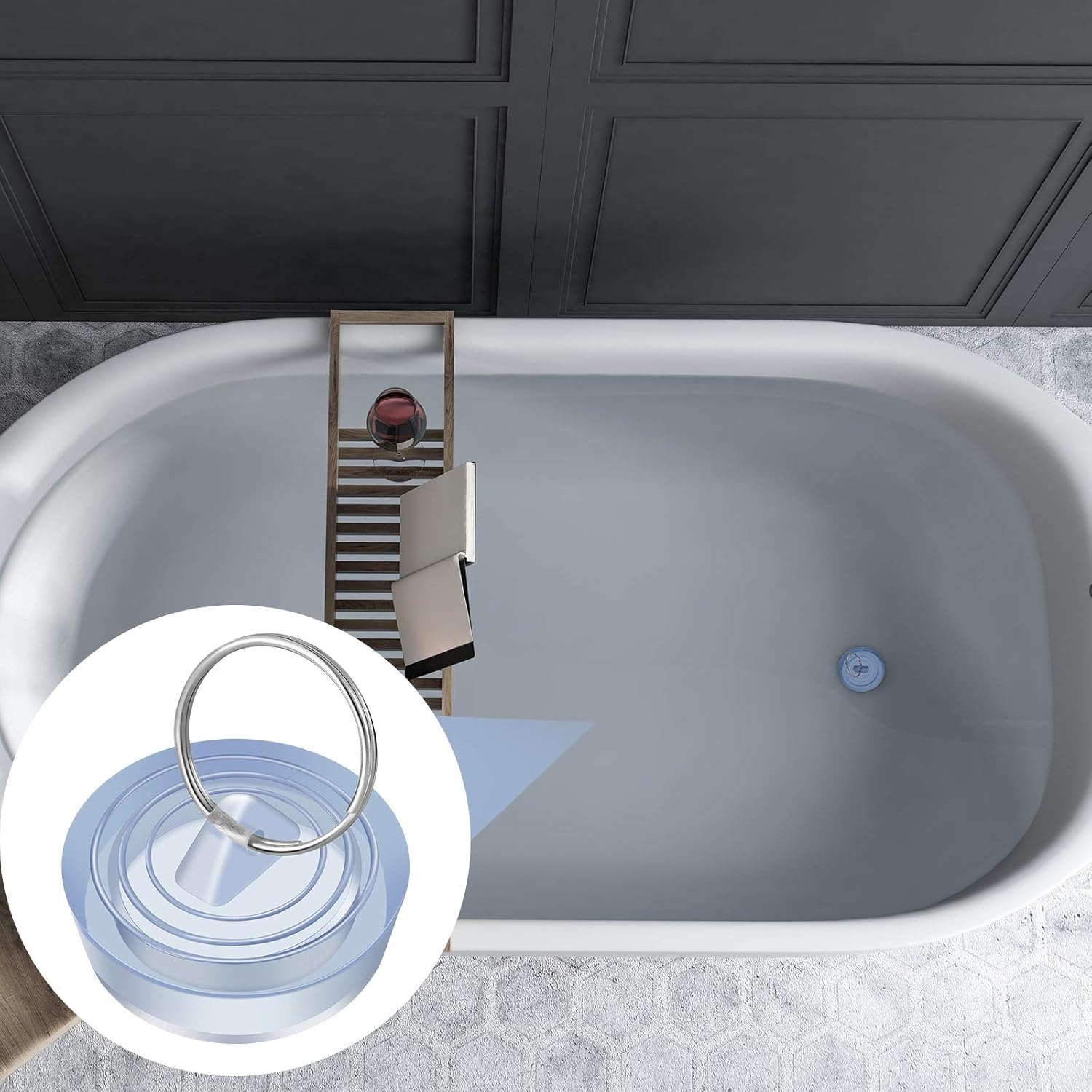 Zonon 4 Pieces Drain Stopper Silica Gel Sink Stopper Drain Plug Sink Stopper Plug Stopper with Hanging Ring for Bathtub, Kitchen and Bathroom, 4 Sizes, Transparent : Home & Kitchen