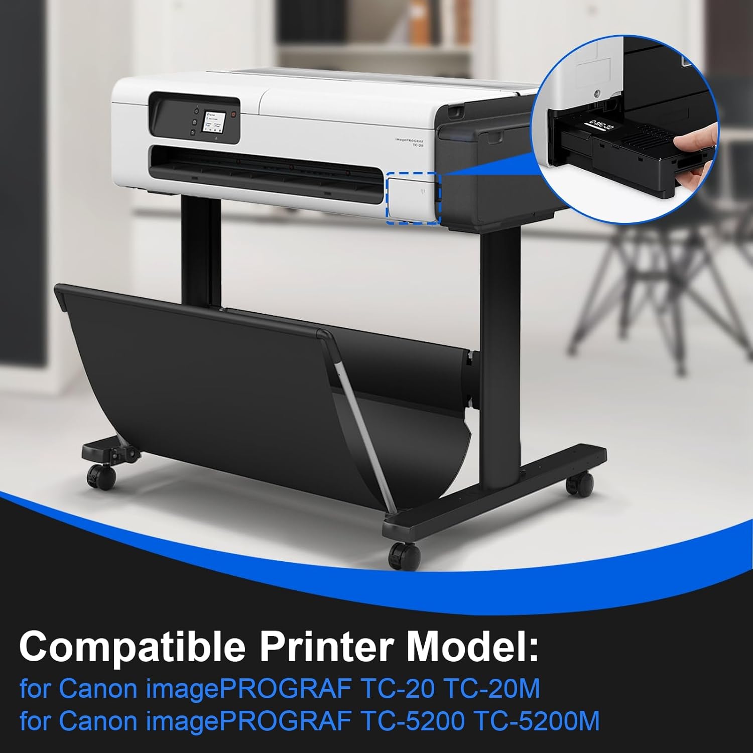 MC-32 MC32 Maintenance Cartridge Compatible for Canon imagePROGRAF TC-20/TC-20M TC-5200/TC-5200M Large Format Printer, MC-32/MC32 Waste Ink Cartridges Maintenace Tank