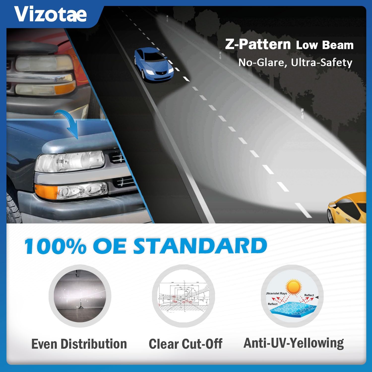 Headlights Assembly W/Bulbs for 1999-2002 Chevy Silverado 1500 2500, for 2001-2002 Silverado 1500HD 2500HD 3500HD, for 2000-2006 Tahoe Suburban with Bumper Parking Turn Signal Marker Lights