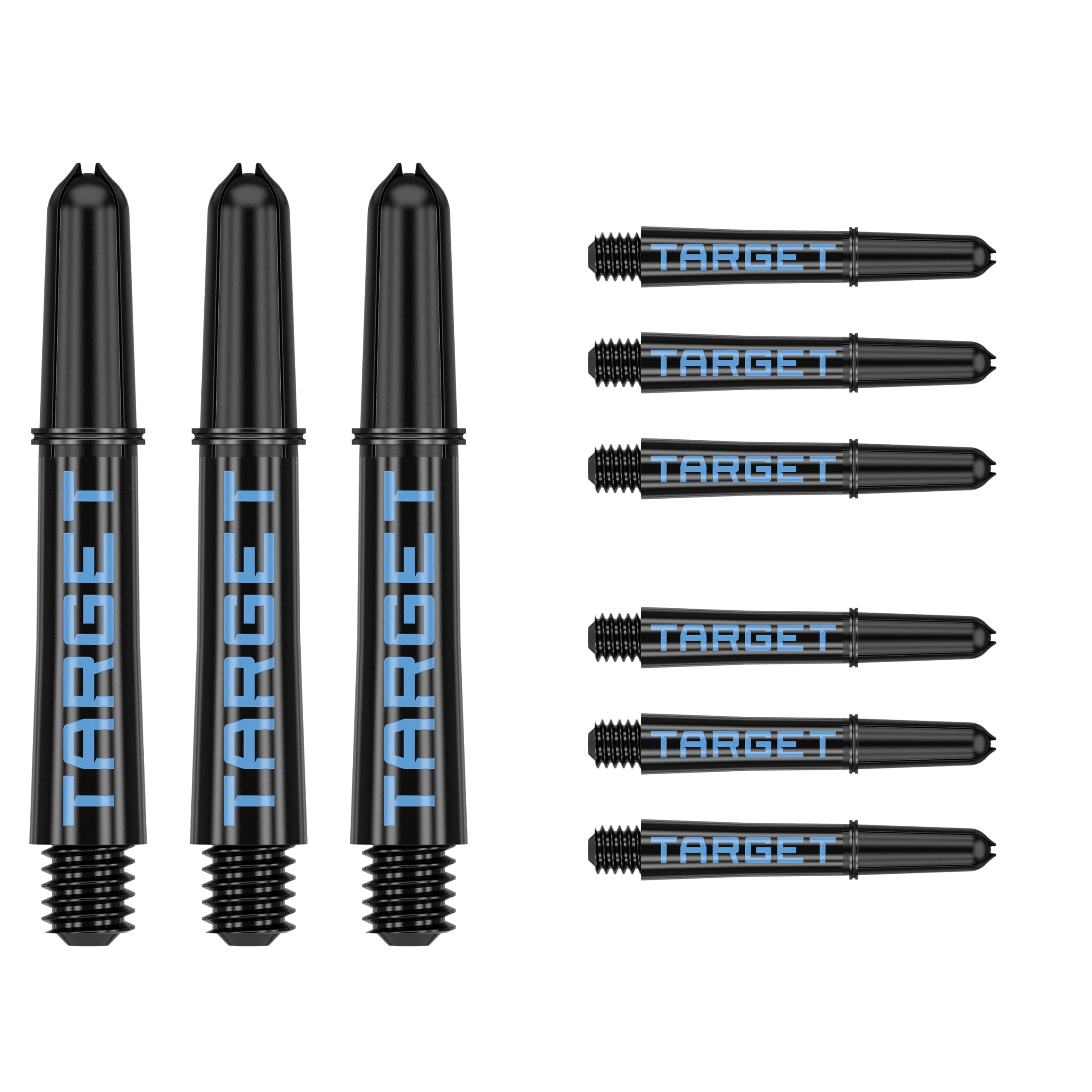 Target Darts Pro Grip Tag Shaft (9 Pack) Multipack Shafts, Professional Dart Accessories, Dart Shaft Set – Black & Blue, Short Length(33.5mm) — image 1