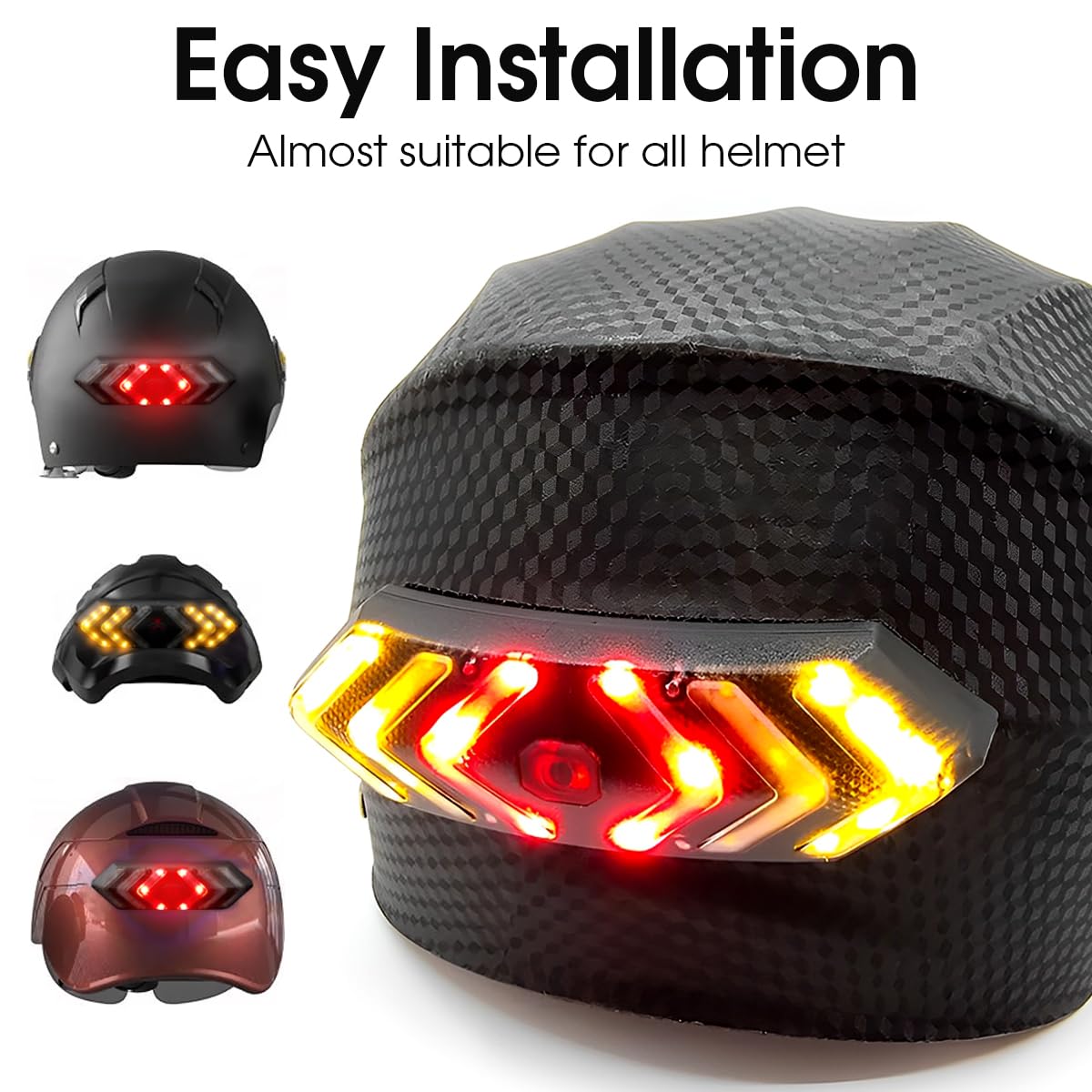Lumière de casque de vélo, WASAGA 200 lumens LED casque de vélo lumière 3 modes USB Lumière de casque de vélo, WASAGA 200 lumens LED casque de vélo lumière 3 modes USB