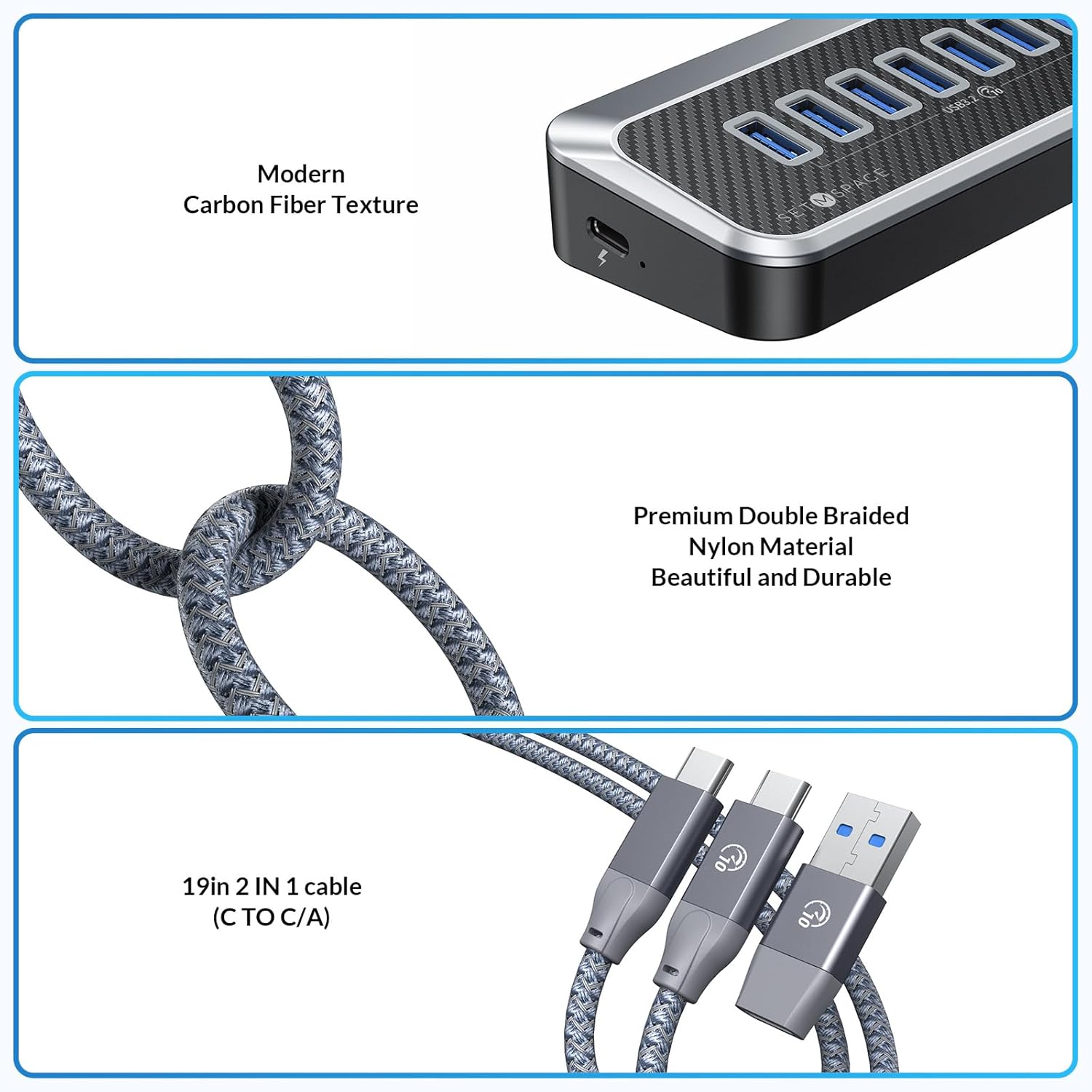 USB Hub for Laptop, USB C Hub with 4K HDMI,