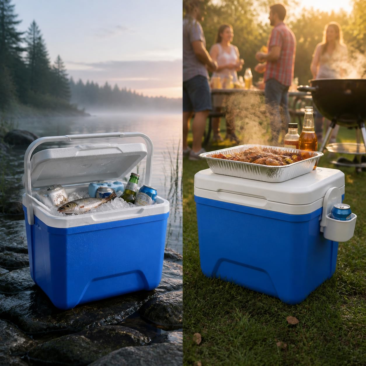 Glacière Portable Chaud PE, Matériau PP résistant, Caisse Transport, pour Les journées Plage, pour