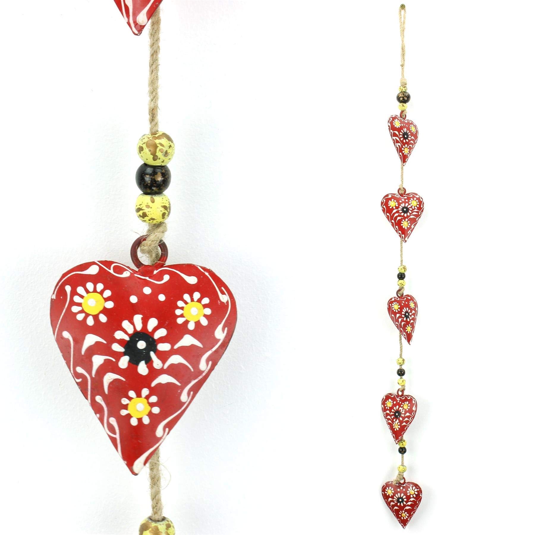 LOUDelephant Hanging Mobile Decoration String of Hearts - Red - Sand String