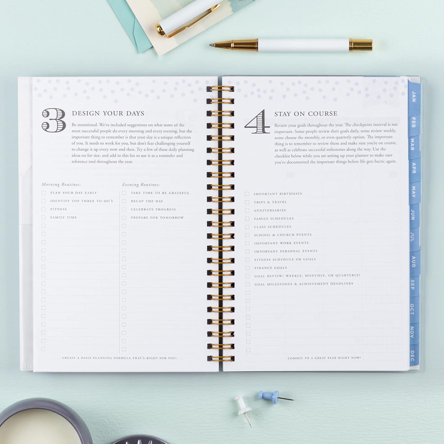 Blue Sky Day Designer for 2023 Weekly and Monthly Planner, 5' x 8', Frosted Cover, Wirebound, Tile (101410-23)