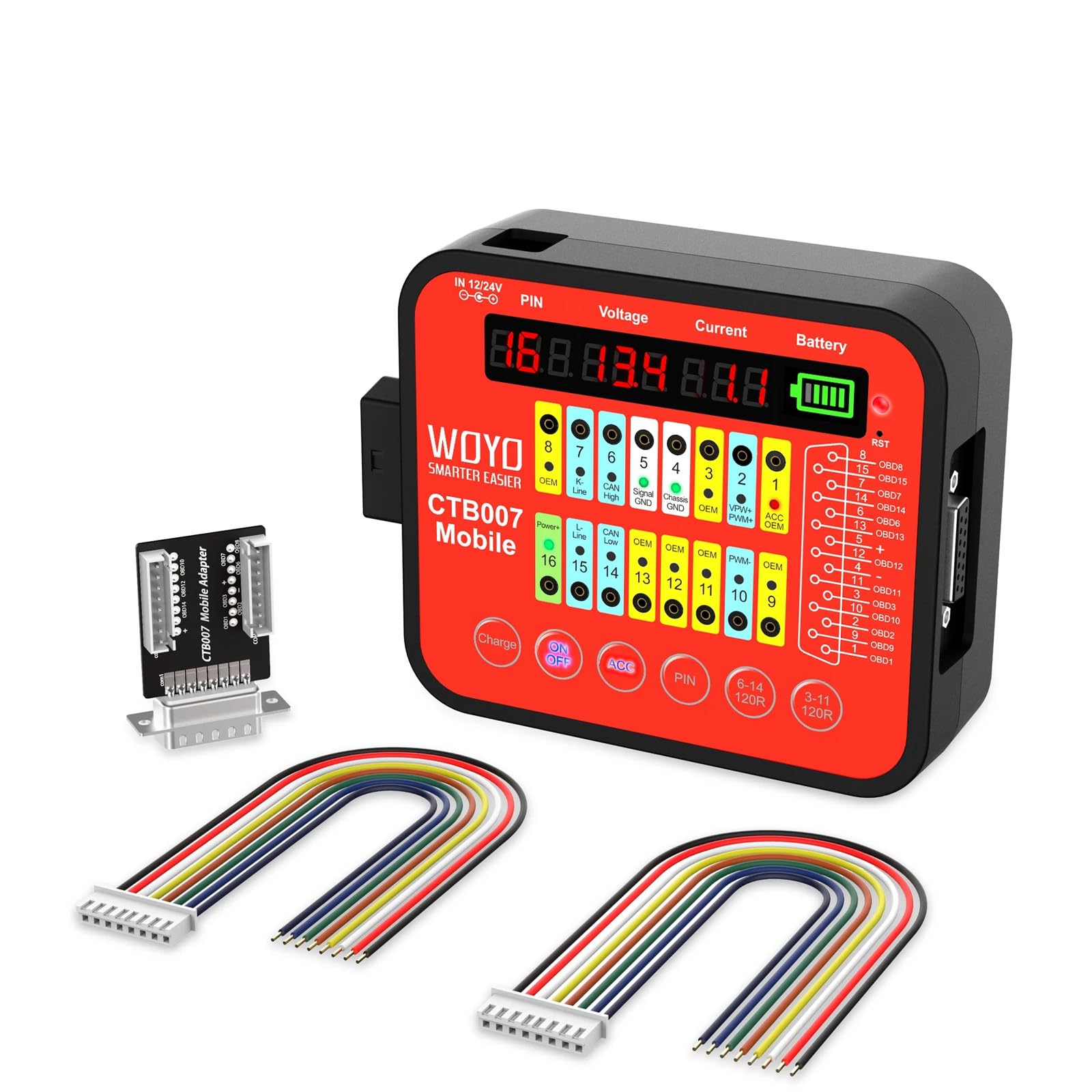 Inspector automotriz móvil con pantallas LED para verificación in situ y detección de problemas en varios vehículos, probador de unidades transportables, equipo de diagnóstico automotriz